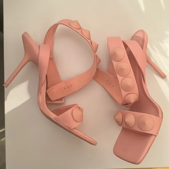 Zara Pink Stiletto Heels with Ankle Strap - Picture 7 of 7